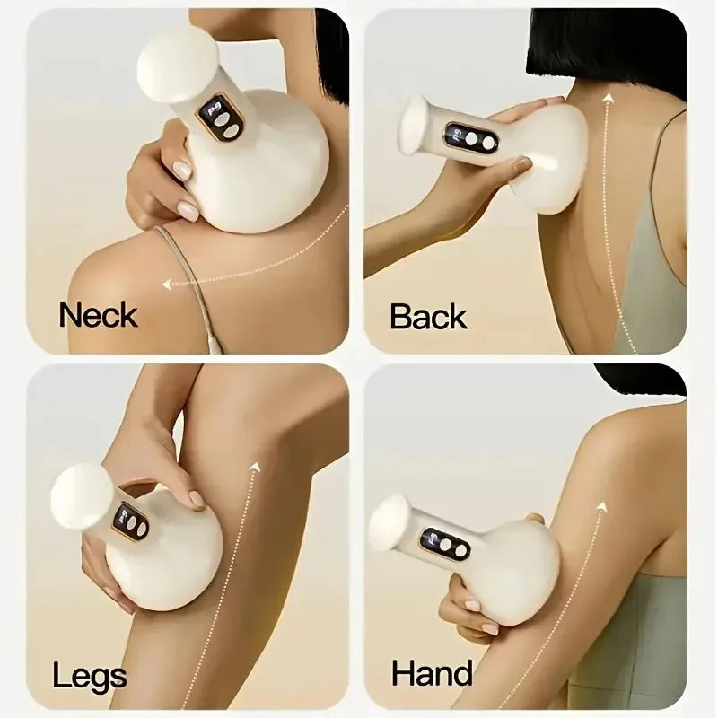 USB Rechargeable Abdominal Massager with Adjustable Scraping Force
