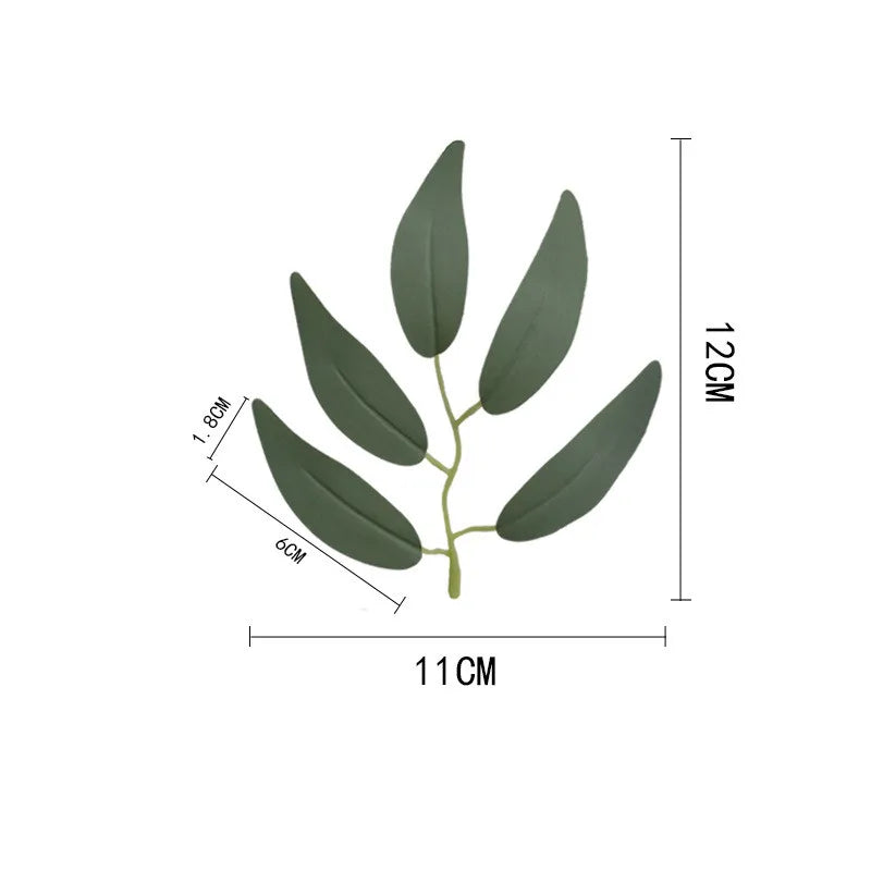 100pcs artificial willow twig leaves wicker  Willow leaf plants for home garden wreath garland wedding wall bouquet decoration
