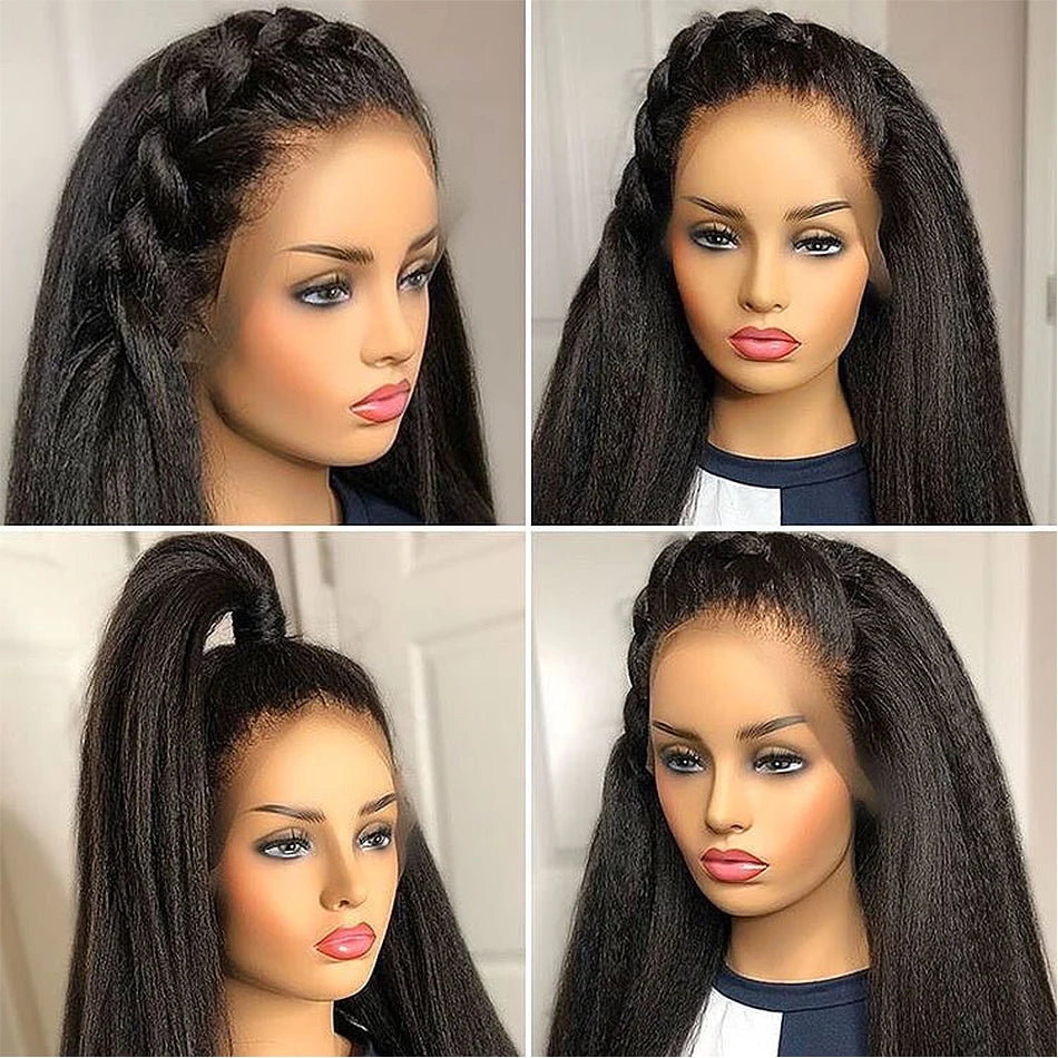 Kinky Straight Glueless Lace Front Wig