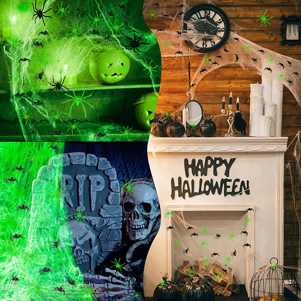 Halloween Fluorescent Spider Webs