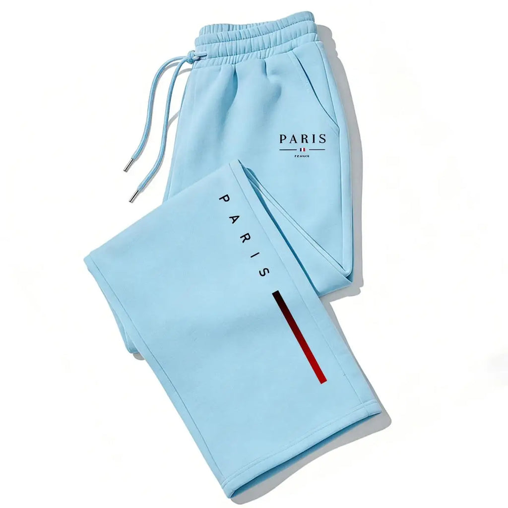 Paris Printed Wide-leg Pants Men Women Autumn Winter Casual