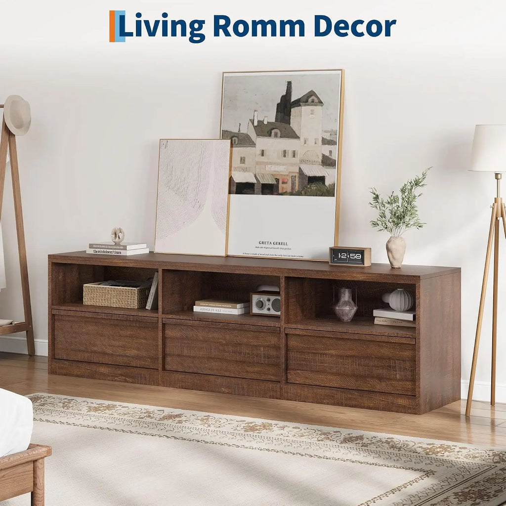 Garvee Solid Wood TV Cabinet With Drawers