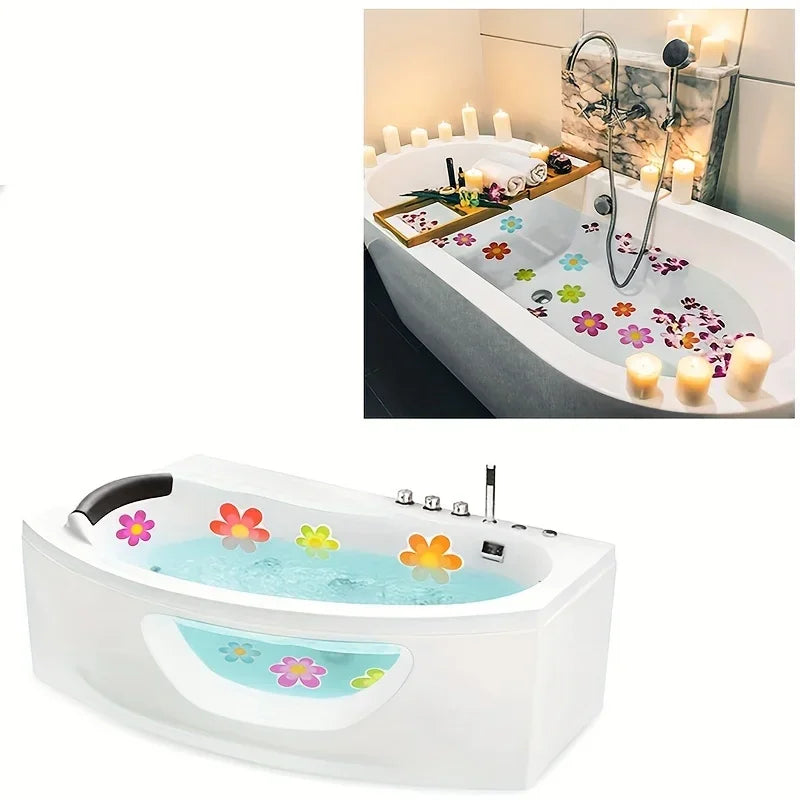 10pcs Cartoon Pattern Bathroom Bathtub None Slip Stickers Staircase Floor EPDM Mat Kids Room Self-adhesive Anti-skid Sticker
