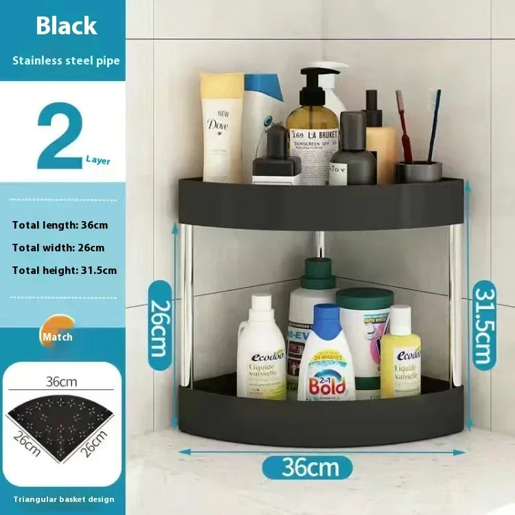 Rolling Cart Storage Rack 2/3/4 Tier Gap Storage Shelf Movable Bathroom Triangle Storage Rack Floor-standing Corner Shelf