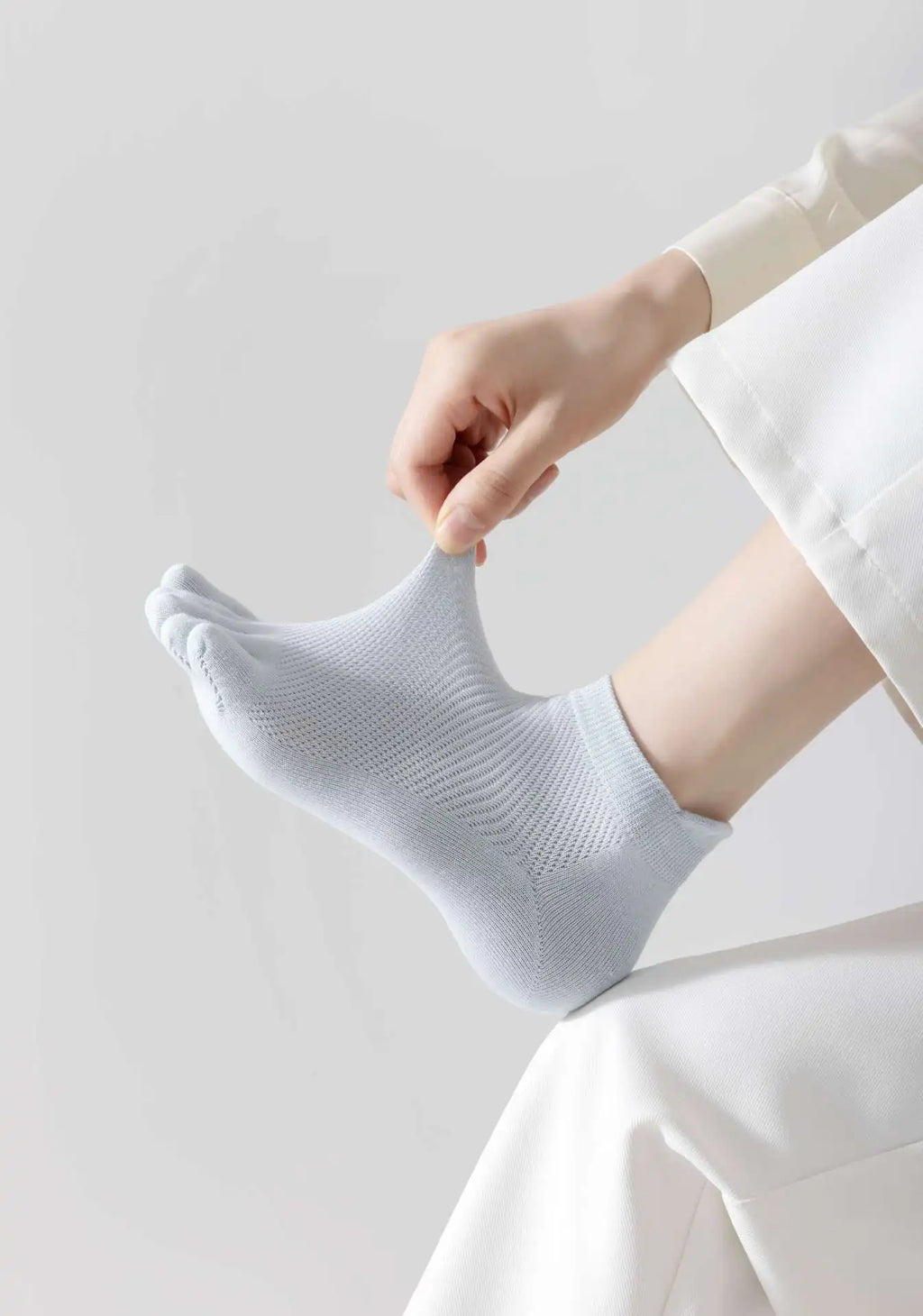 5 Pairs Summer Women Five Finger Socks 5 Pairs Candy Color Soft Cotton Breathable Mesh Split Toe Socks Girls Outdoor Sports Sock