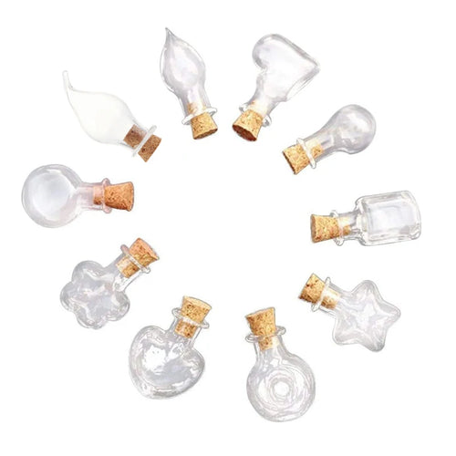 10-50Pcs Mini Glass Wishing Bottle With Cork Stoppers Clear Drifting Small Wishing Bottles For Wedding Party Home Decor Supplies