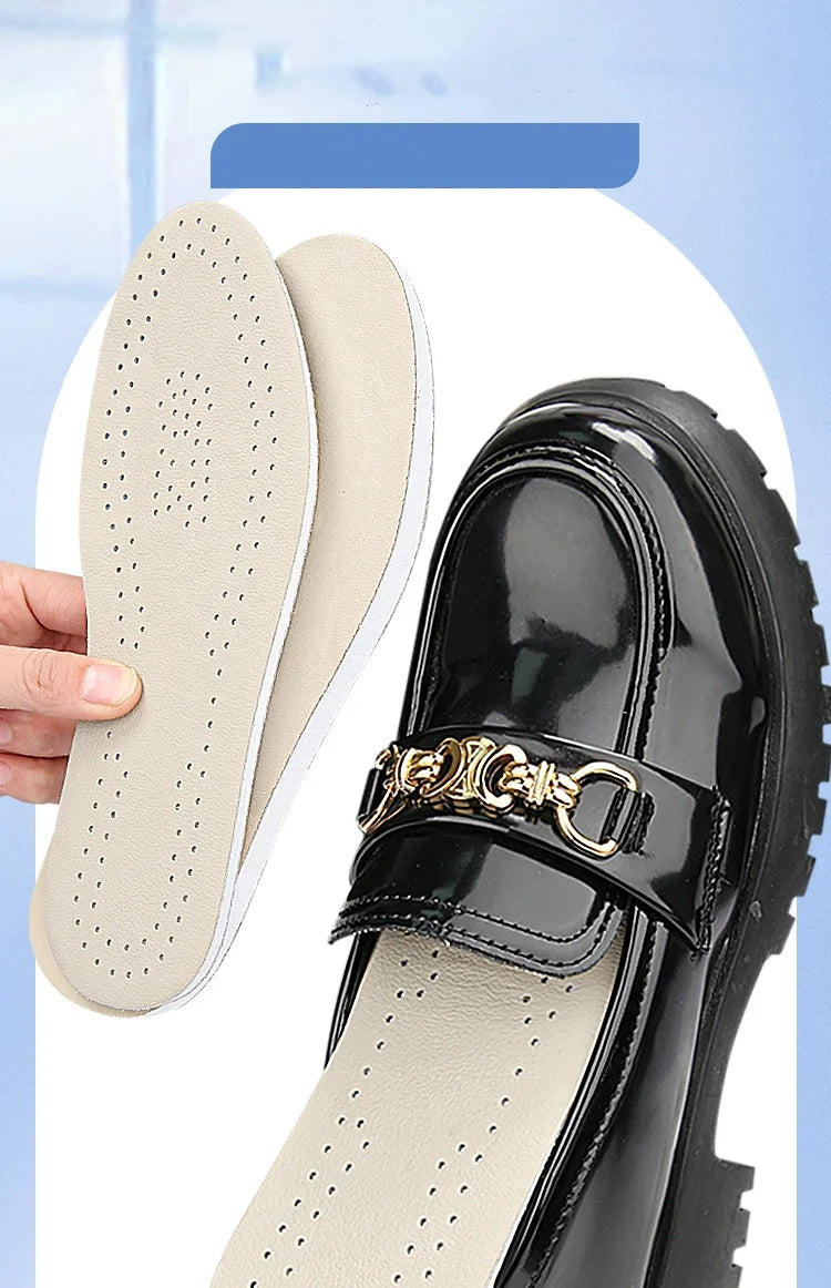 Orthopedic Insoles O-leg Double-sided Leather Shoe Insoles Men Women Cowhide Breathable Shock-absorbing And Pressure-relieving