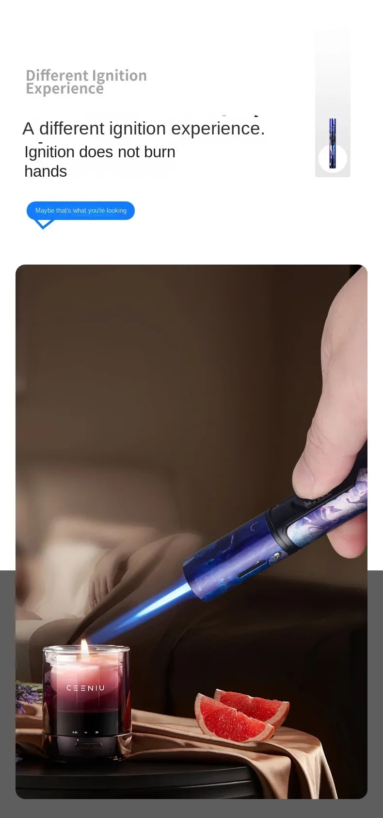 HONEST Metal Windproof Lighter Refillable Pen Torch Lighter Jet Flame Butane Lighter Kitchen BBQ Candle Camping Men's Gadget