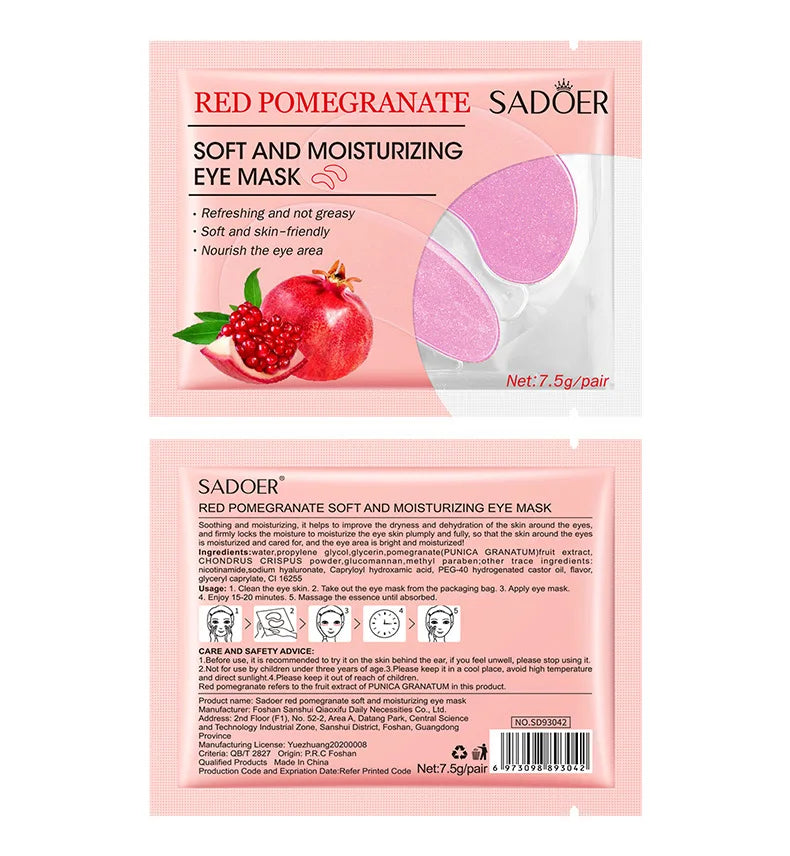 10 Pairs SADOER Crystal Collagen Eye Mask Anti Wrinkle Dark Circles Removal Eyes Bags Moisturizing Eye Patches Skin Care