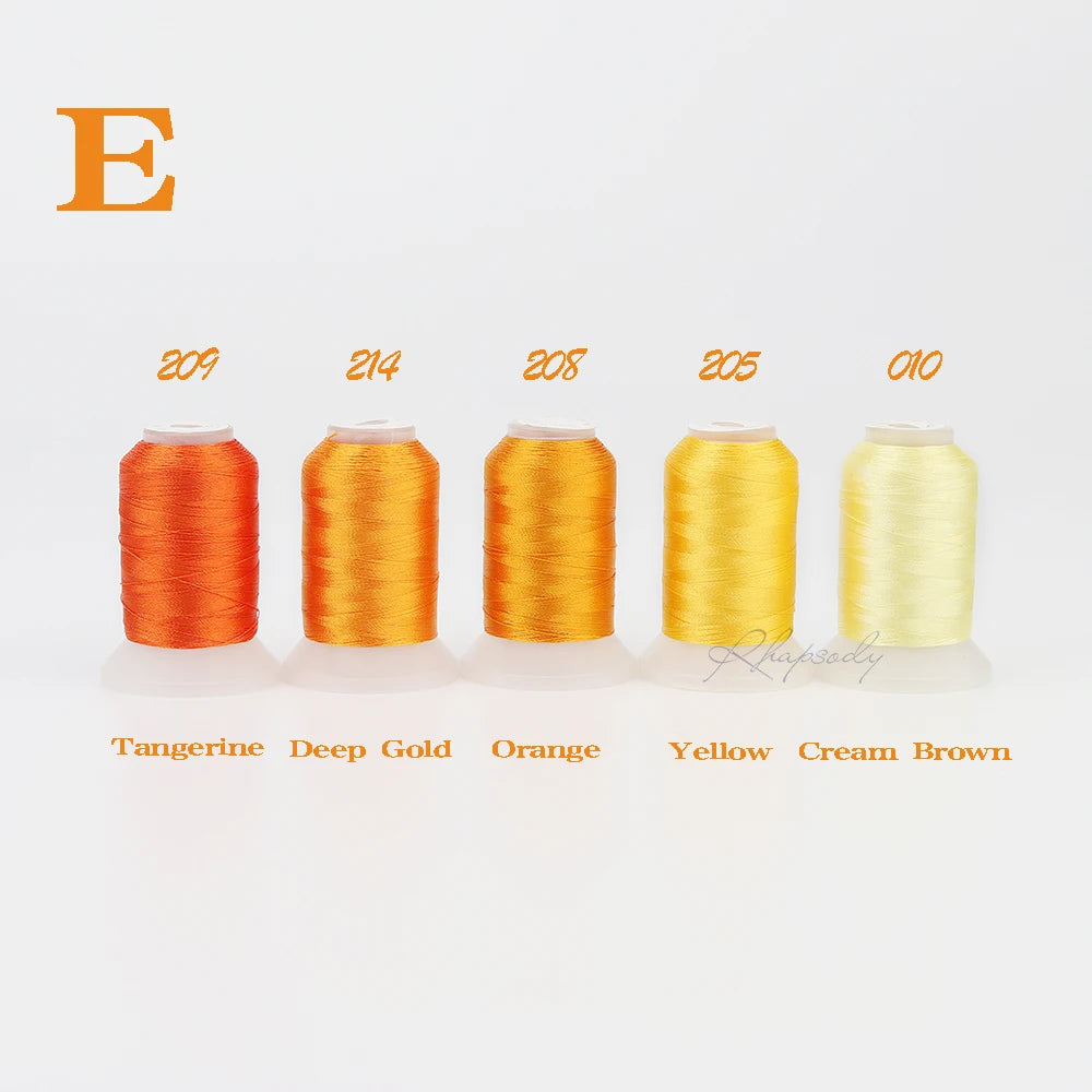 Rhapsody 40WT Polyester Embroidery Machine Thread 550Y 60 Colors Brother Babylock Janome Singer Pfaff Husqvarna Bernina Sewing