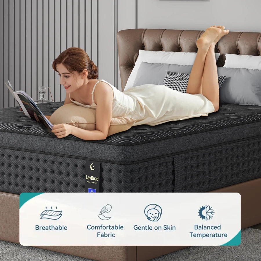 12/14-Inch Black Queen Mattress