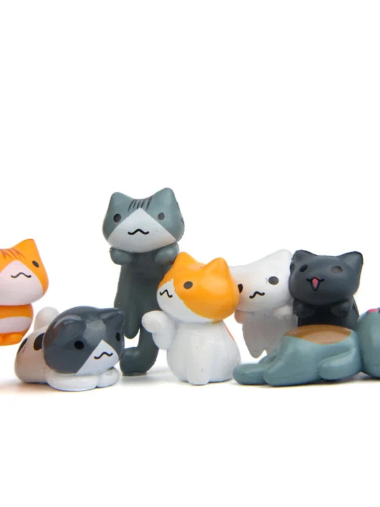 1/6Pcs Funny Neko Atsume  Meow Mochi Dango Cat Flower Pot Micro Landscape Mini Doll  Balcony Decorations Flower Pot Home Decor