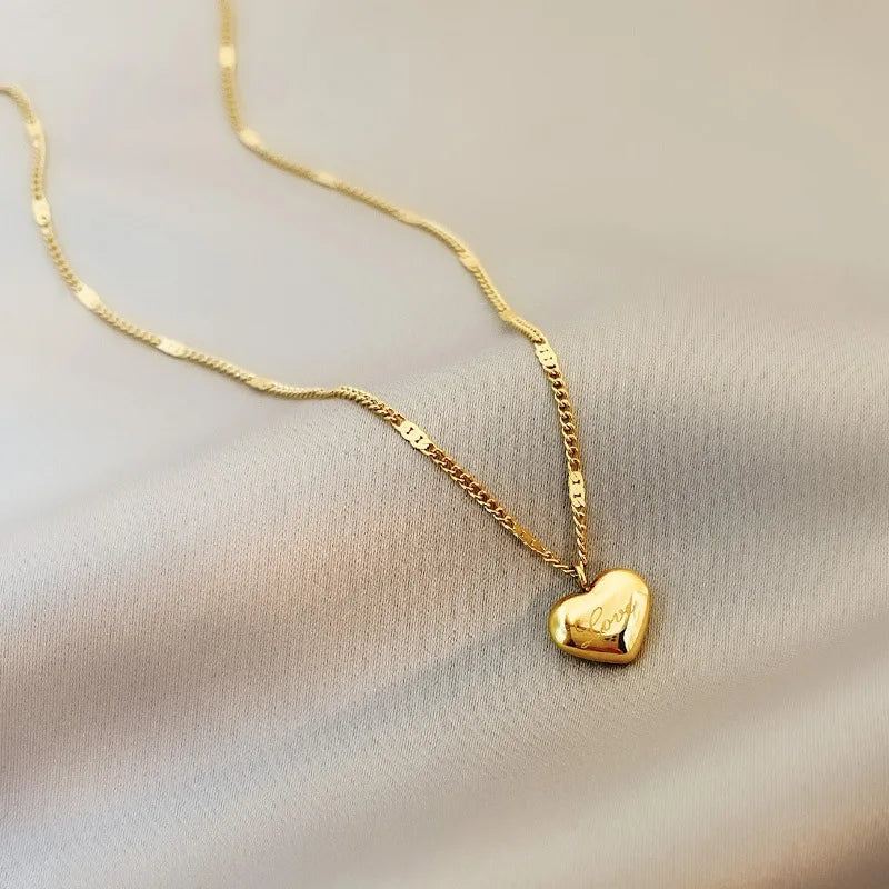 Summer Style Stainless Steel Love Necklace Clavicle Chain 18K