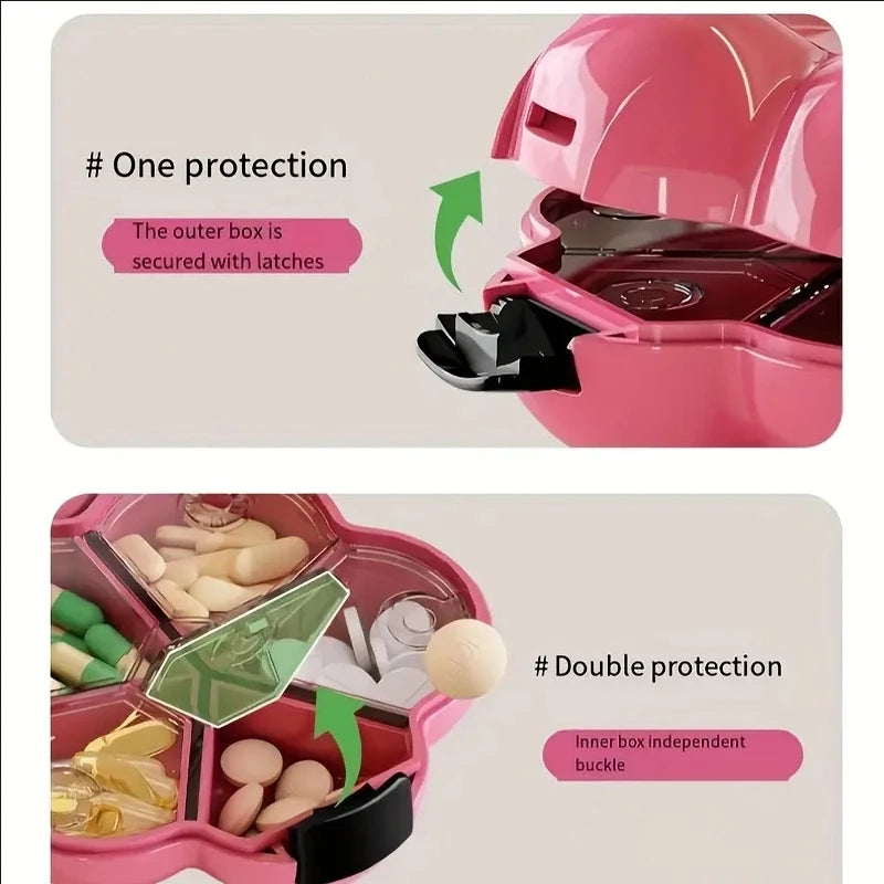 Portable Mini Storage Box with Floral Design with Compartments and Excellent Sealing Performance Travel Multipurpose Jewelry Box