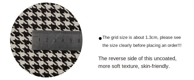 High-end Thousand Bird Grid Sofa Fabric Thickening Plaid Cotton Linen Cloth Tablecloth Pillow Cushion Cover Handmade DIY Fabric