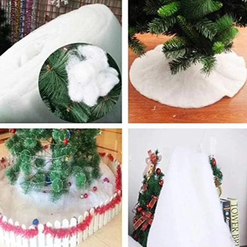 Artificial Snow Carpet Christmas Snow Roll Xmas Tree Base Cover Village Holiday Winter Decor Fake Snows Blanket Soft Cotton Prop