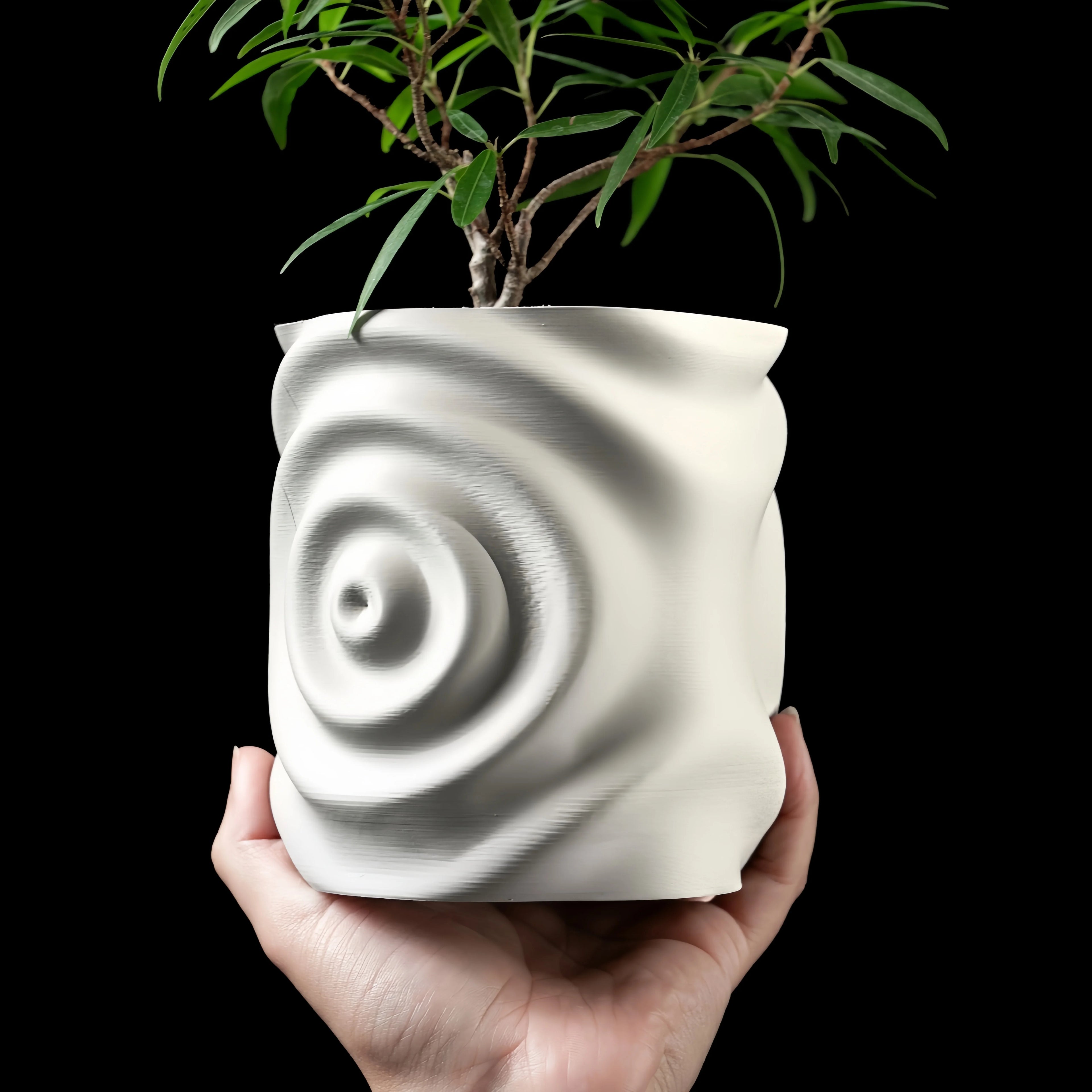 3D Printed Flower Pot Square Line Texture Rhombus Detail Modern Home Decor Biodegradable macetas