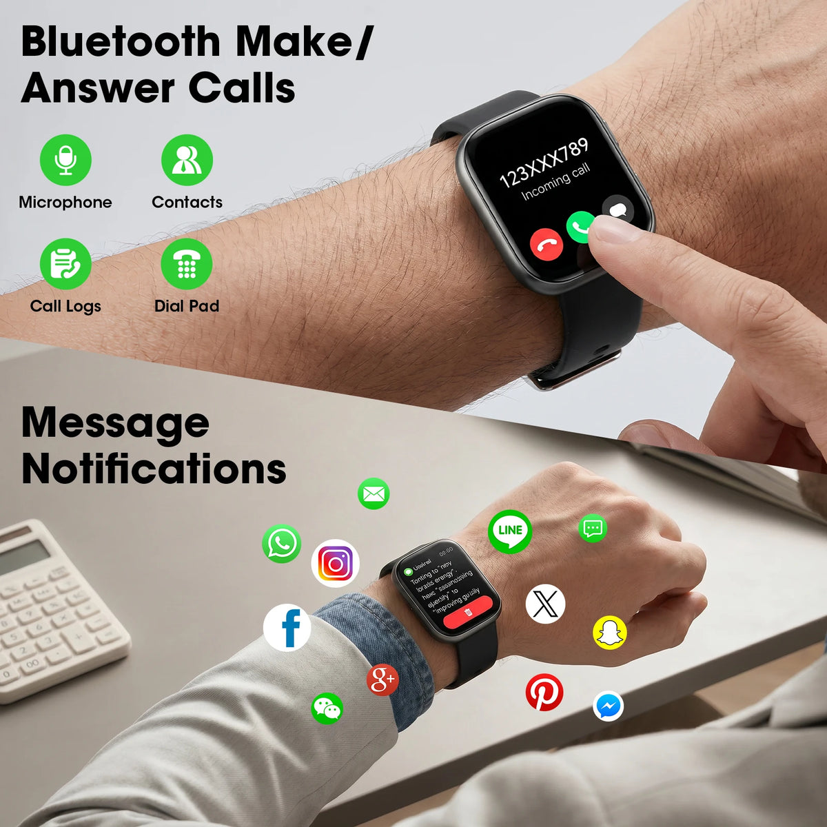 Smart Watch Bluetooth Call 1.83'' TFT Screen Gift Box