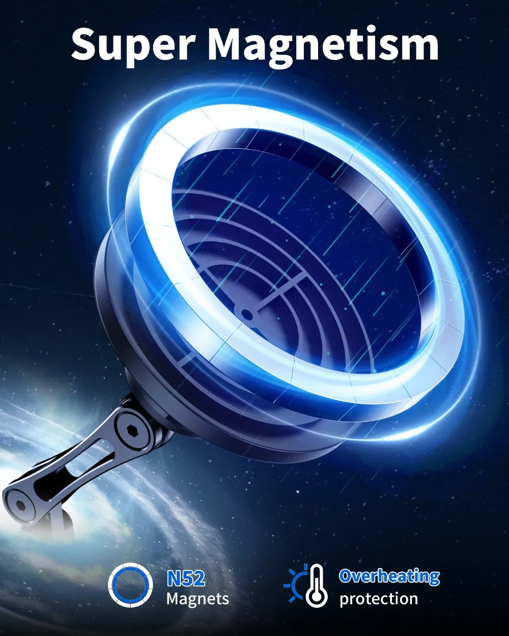 Magnetic Car Phone Holder Wireless Charger Phone Stand Rotation Mobile Phone Holder Fast Charging for IPhone 16 15 14 13 xiaomi