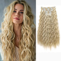 24Inch Synthetic Long Kinky Curly Clip-in Hair Extensions for