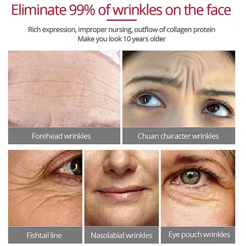 Hyaluronic Acid Instant Wrinkle Remover Essence Fade Fine Lines Face Serum Anti Aging Firming Lifting Whitening Korean Skin Care