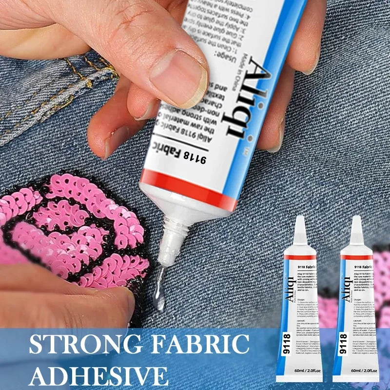 Strong Fabric Glue Transparent Odorless Quick Dry Fabric Patching Glue Multipurpose Waterproof Fabric Sewing Glue Repair Tool