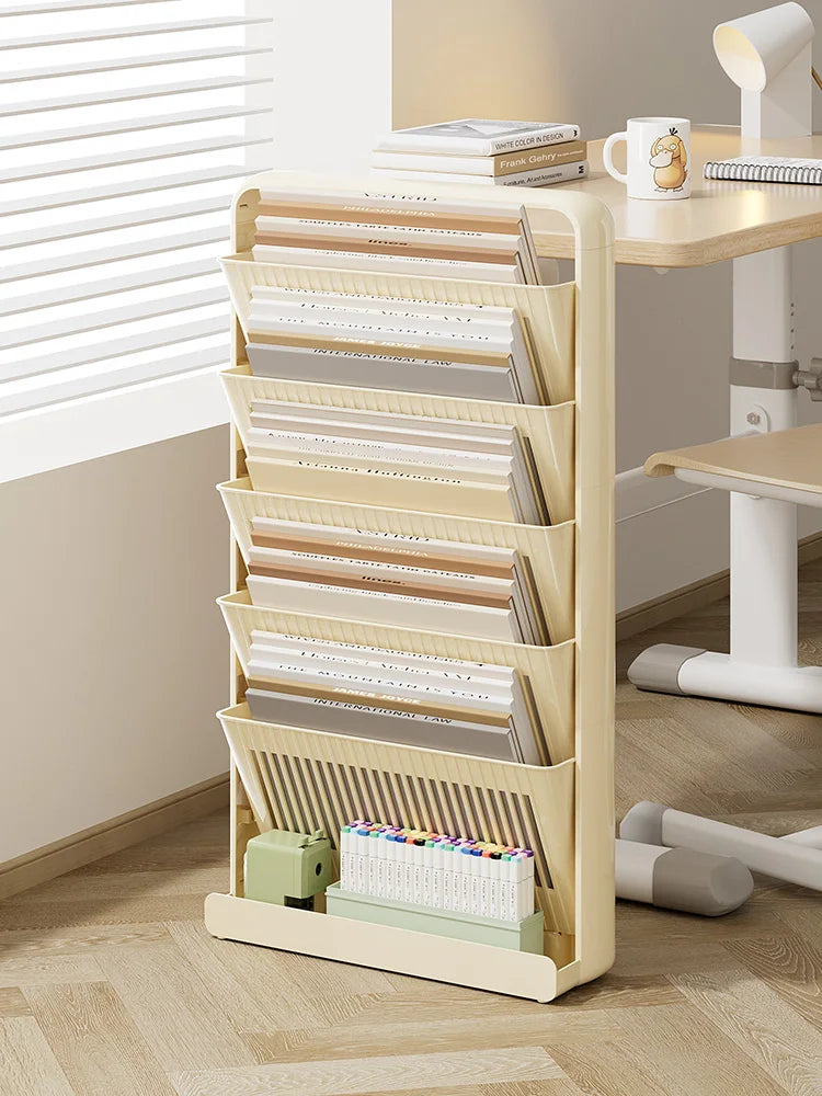 UFORU Dopamine Study Desk Organizer – Large Capacity Side-Mounted Bookshelf for Textbooks & Magazines