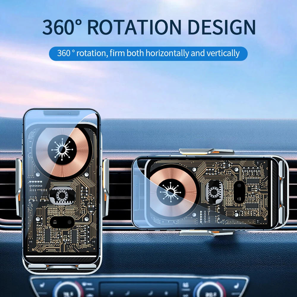 Car Wireless Charger Auto Car Mount Phone Holder Stand For iPhone Samsung Xiaomi Infrared Induction 15W Qi Fast Charging Station