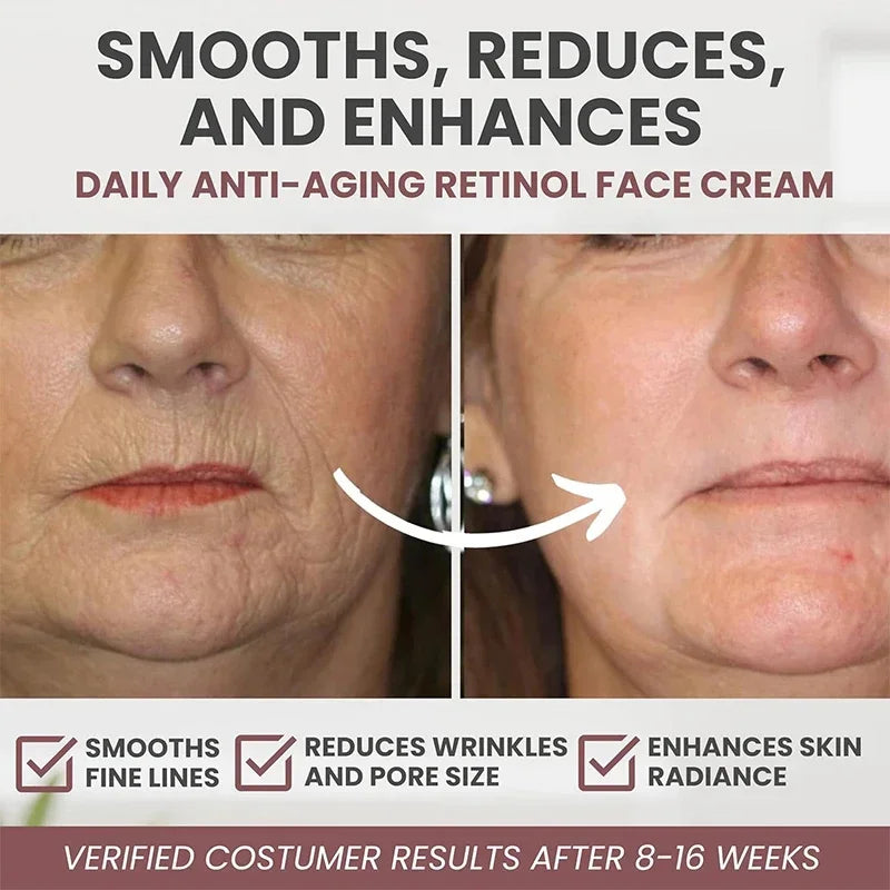 Retinol Anti-wrinkle Face Serum Instant Anti-Aging Lift Firming Fade Fine Line Moisturizing Brighten Skin Care For Men Women 50g