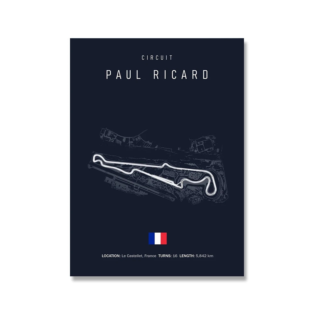 F1 Circuit Poster Inpu Island Jerez Catalonia Sepang International Circus Circuit Canvas Painting Wall Picture Artist Home Decor