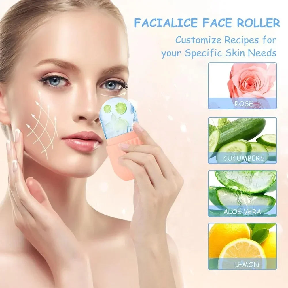 1/3PCS Ice Face Roller Stainless Steel Gua Sha Board Set Face Massage Tool Facial Massager Face Lifting Beauty Skin Care Tools