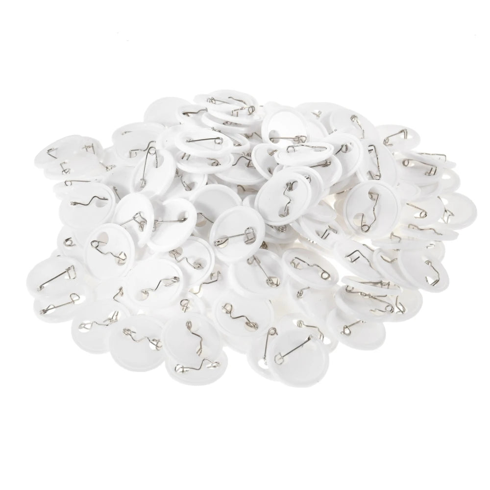 500Pcs Round Button Badge Parts Material 25mm 37mm 44mm 58mm DIY Badge Supplies Aluminum Top Plastic Clip Bottom & Plastic Film