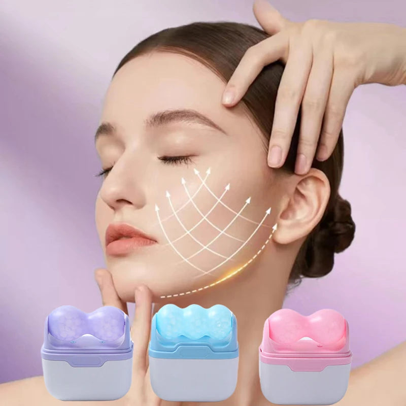 Double Head Ice Roller For Face Eye Puffiness Migraine Pain Relief Minor Injury Facial Cold Therapy Massage Roller Skin Care