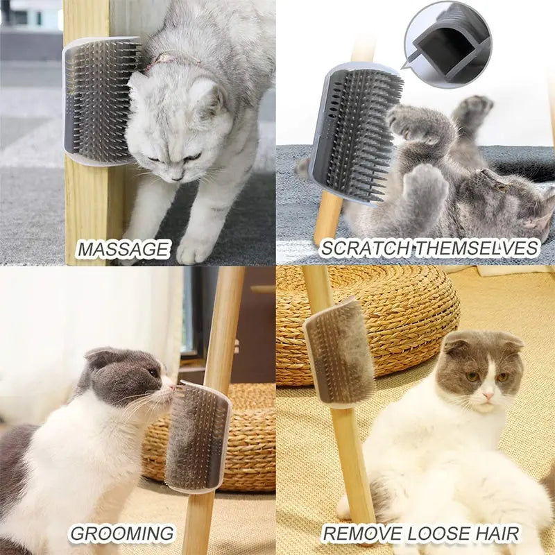Massage Pet Cat Brush Corner Scrape Hair Removal Beauty Clean Corner Brush Removable Scratcher Comb for Kitten Cat