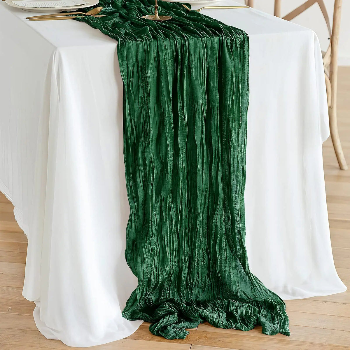 Wedding Pink Gauze Table Runner Semi-Sheer Vintage Cheesecloth Table Setting Dining Party Christmas Banquets Arches Cake Decor