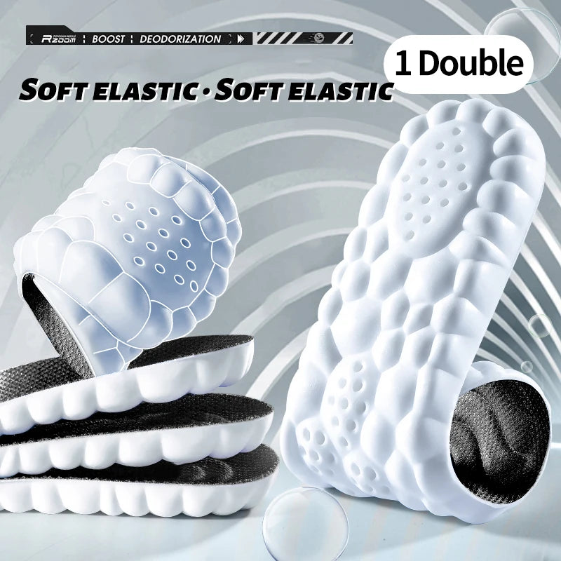Sport Insoles 4D Latex Super Soft High Elasticity Shoe Pads Anti-pain Deodorant Cushion Arch Support Running Insoles Foot Insole