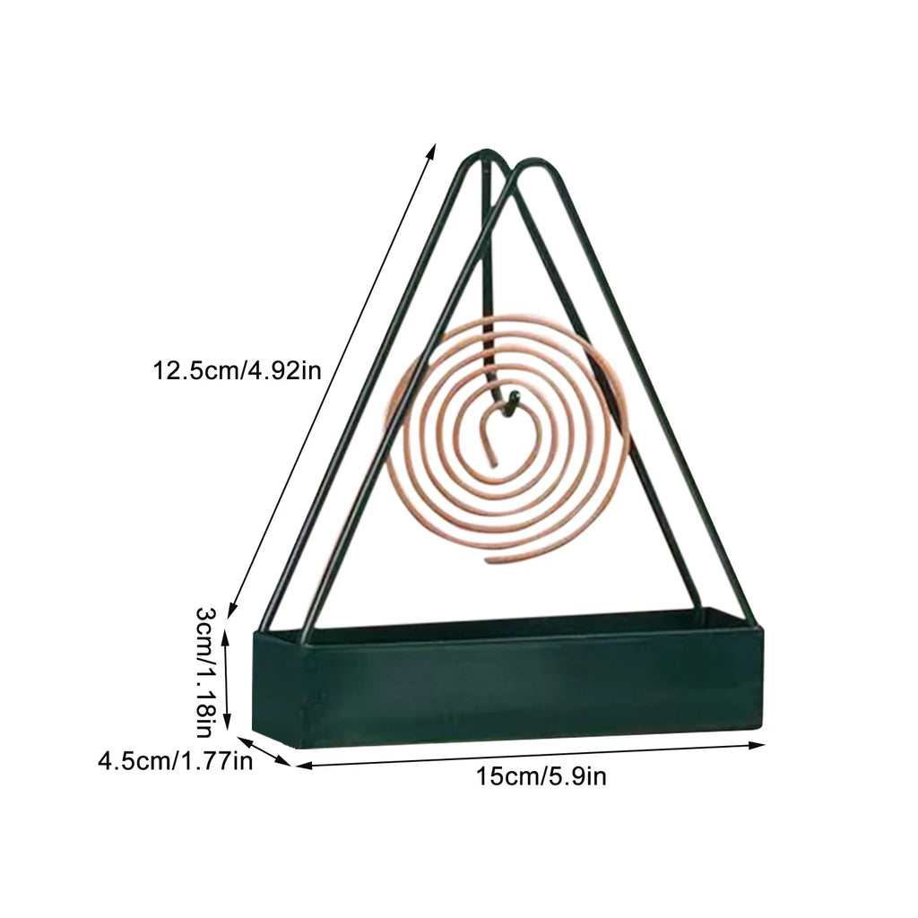 Anti-Scald Mosquito Coil Holder With Tray Creative Wrought Iron Triangular Shape Mosquito Repellent Incense Rack Home Decor Tool