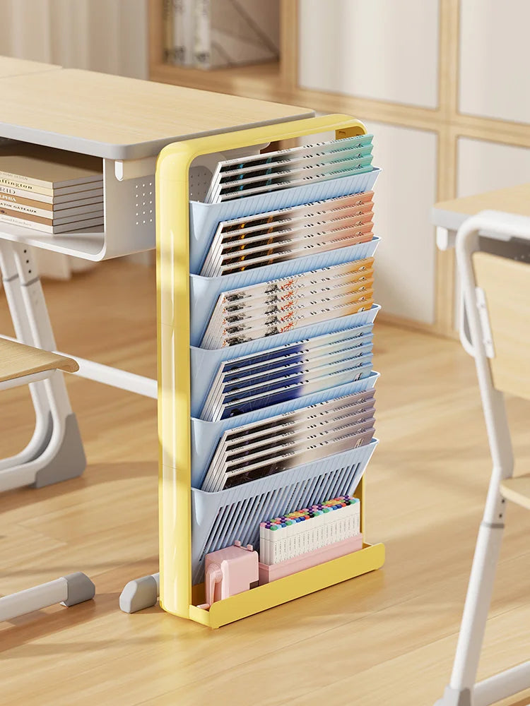 UFORU Dopamine Study Desk Organizer – Large Capacity Side-Mounted Bookshelf for Textbooks & Magazines