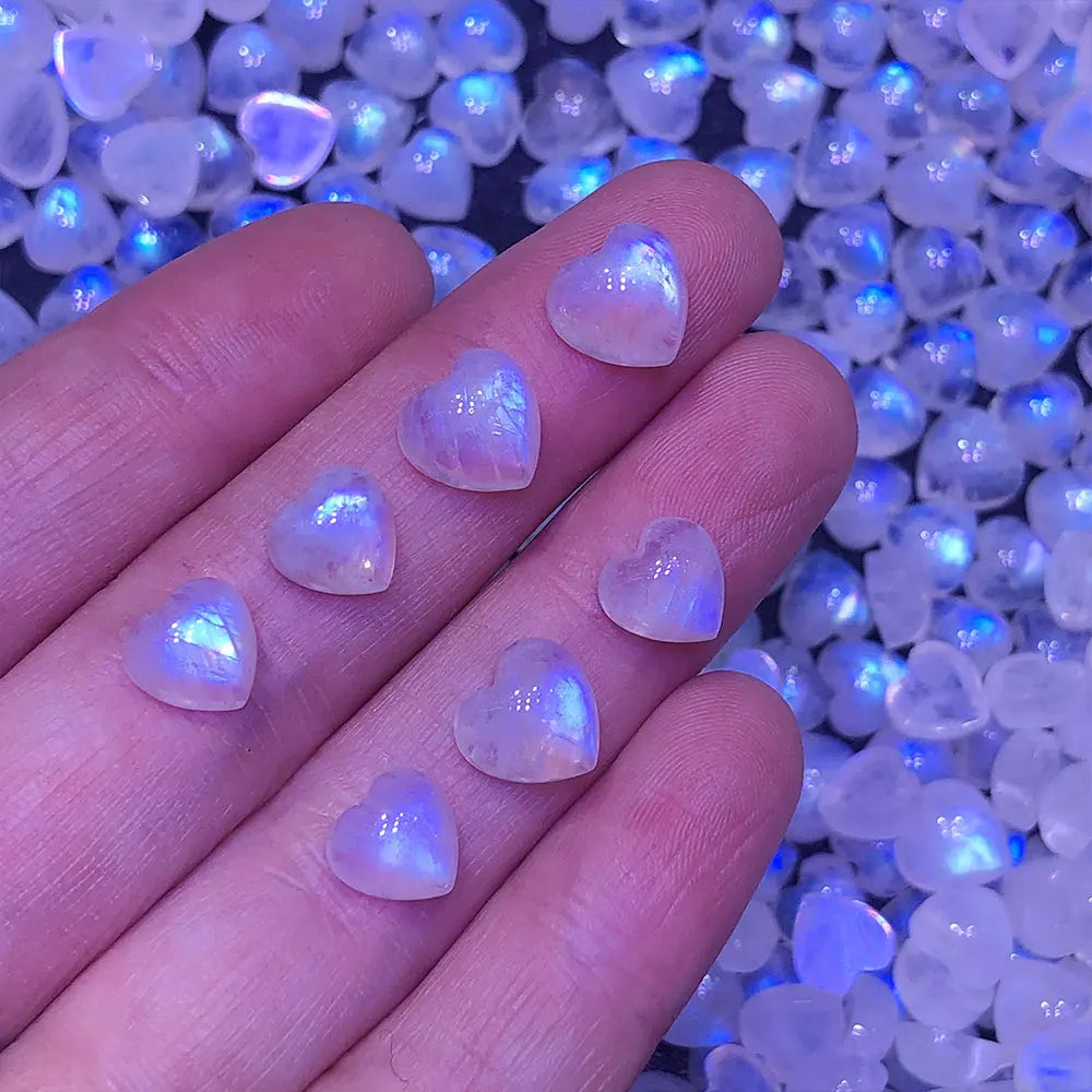 Natural Stone Moonstone Mini Heart Blue Moonstone Crystals Crystal Stones Gemstone Minerals Quartz Energy Spiritual Home Decor