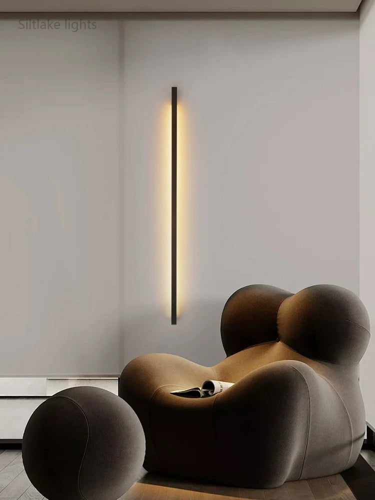 Nordic Modern Long Wall Lamps LED Wall Mount Lamp Indoor Living Room Bedroom Background Wall Light Home Decorative Lamp 90V 240V
