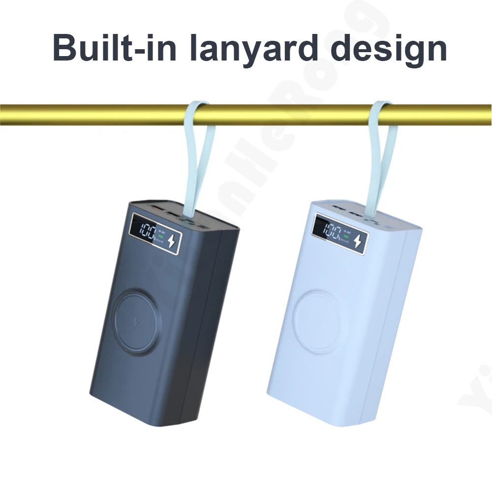 Dual USB 21*18650 Power Bank Battery Box Support Quick & Wireless Charger DIY Shell Case 18650 Battery Storage Box Holder