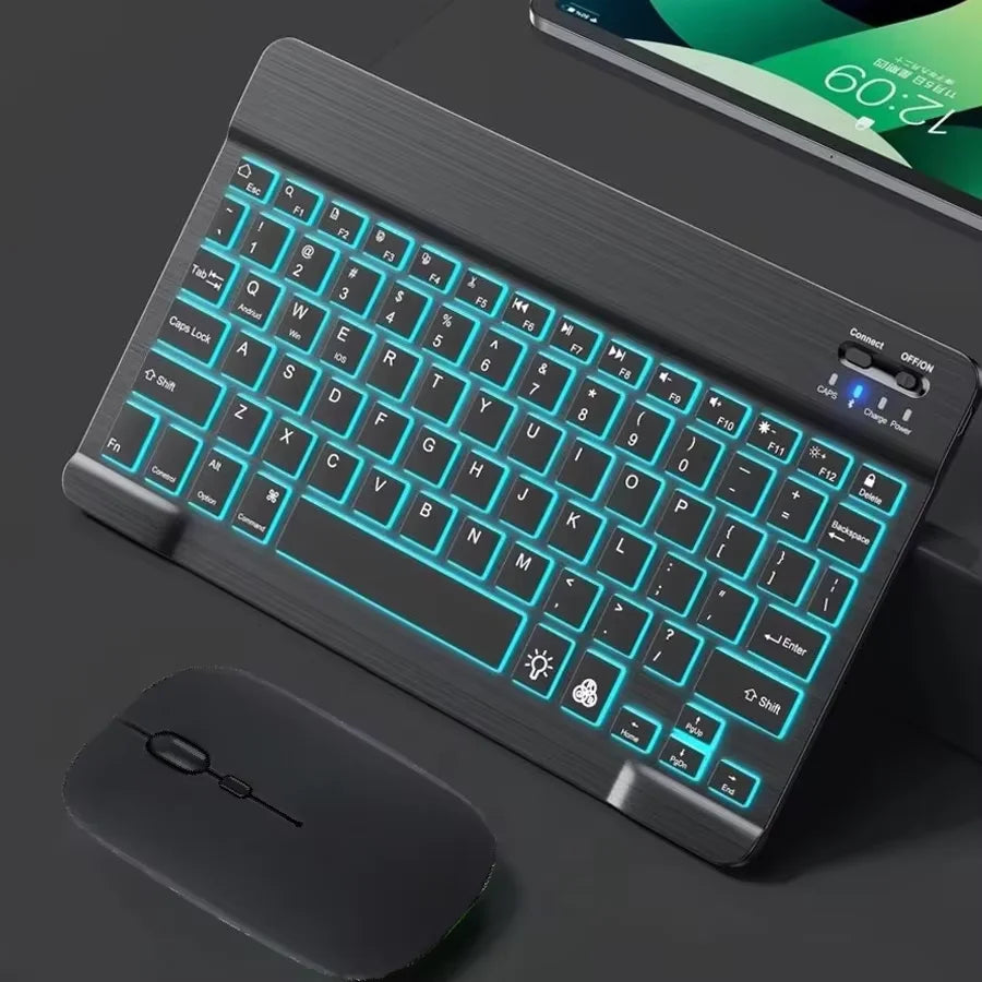 10inch Backlight Bluetooth Keyboard Mouse For IOS Android Windows