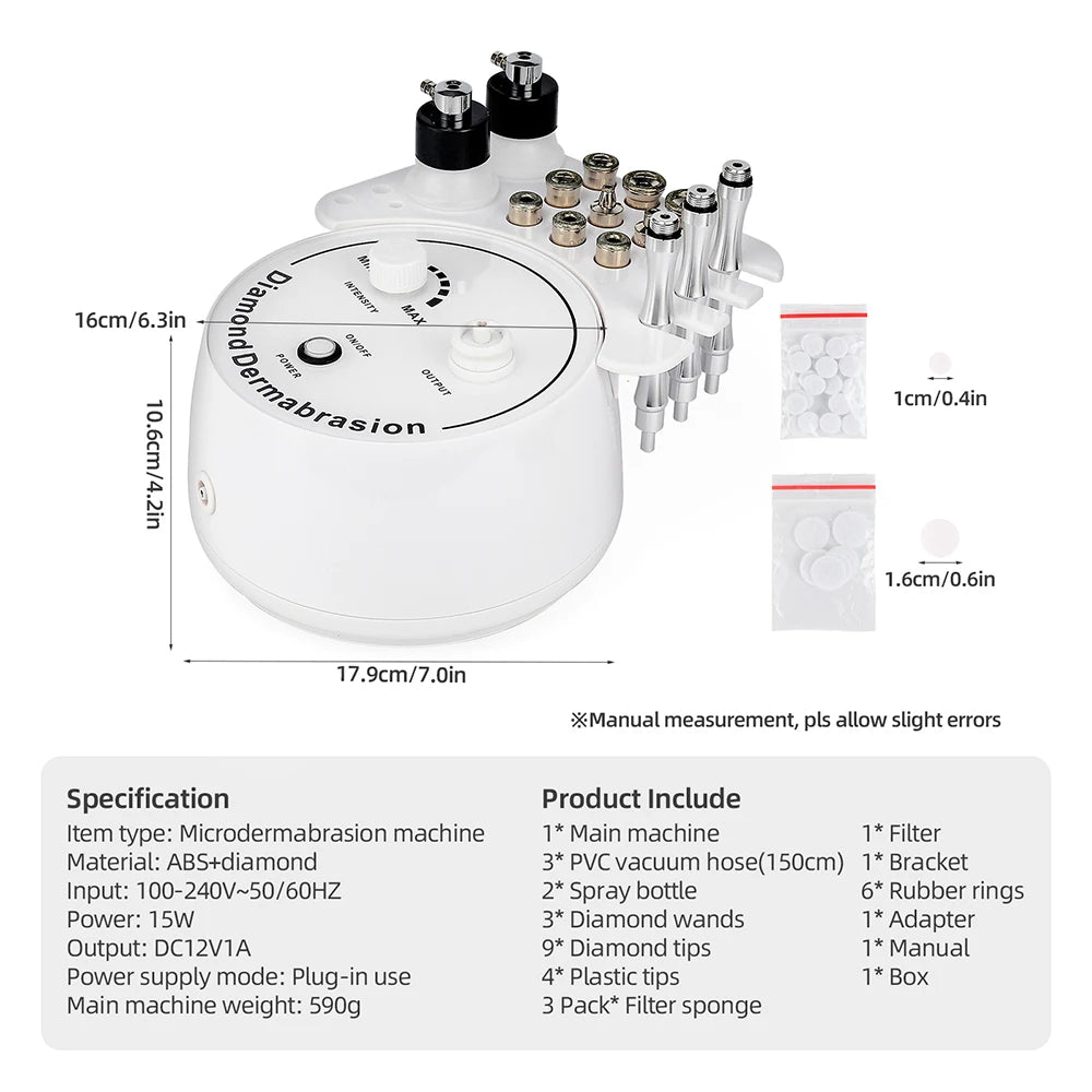 Professional Diamond Microdermabrasion Machine Water Spray Exfoliation Face Peeling Beauty Machine Pore Deep Cleaning Skin Care