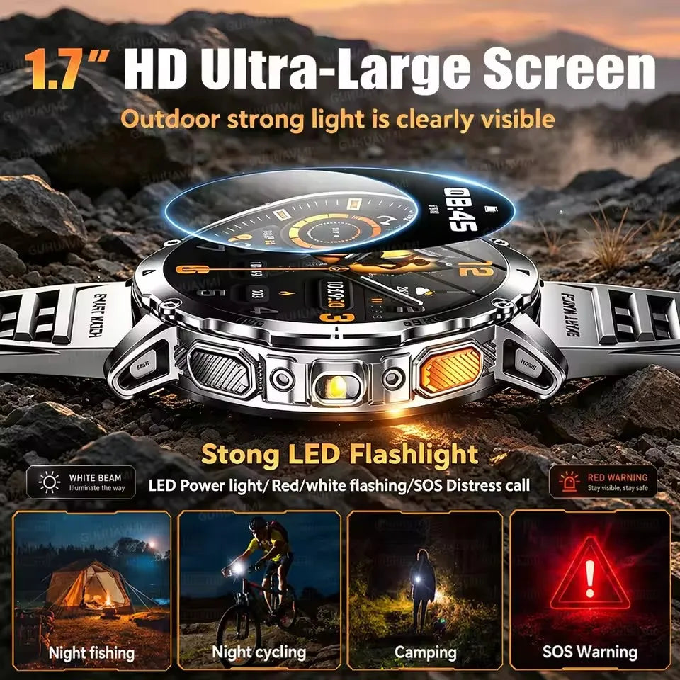 Ultra Large 1400mAh Battery Sport Smartwatch 1.7” Heart Rate