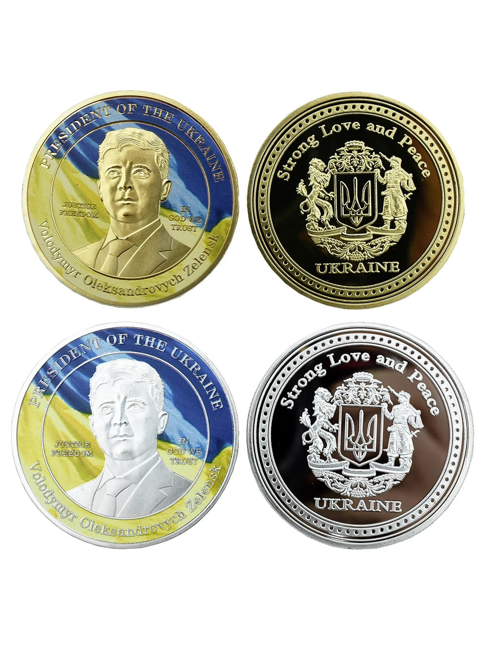 2022 Ukrainian Presidential Challenge Coin Zelensky War Coin Embossed Three-dimensional Commemorative Coin Collection Gift