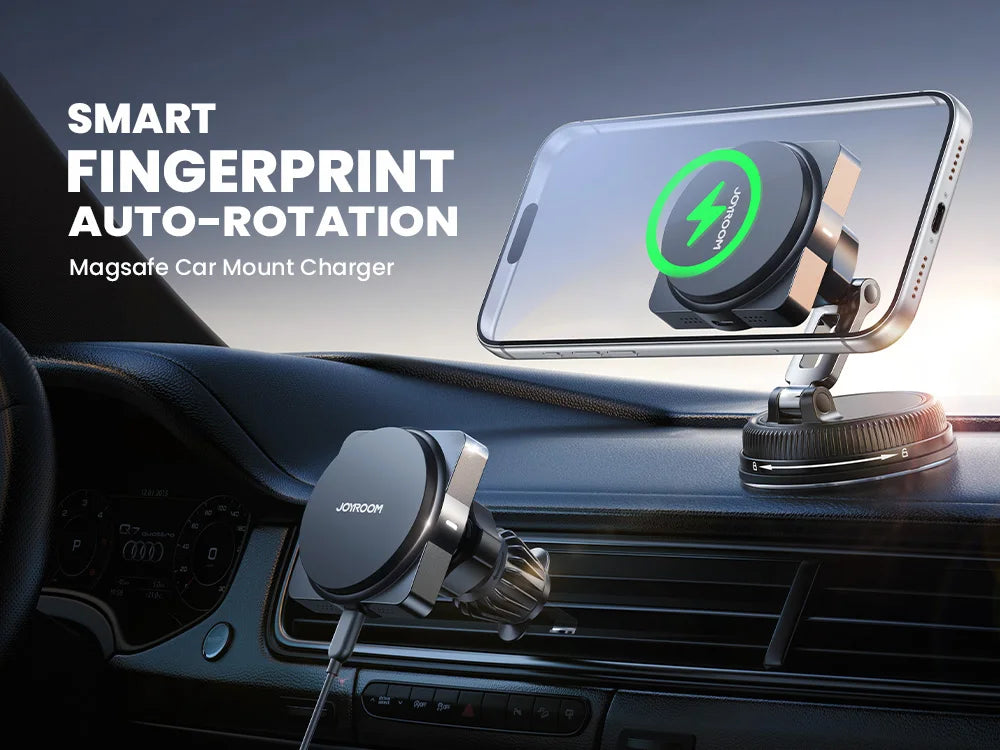 Joyroom 15W Magnetic Car Wireless Charger Phone Mount 360° Rotation Stand Air Vent Holder For iPhone Smart Fast Charging Station