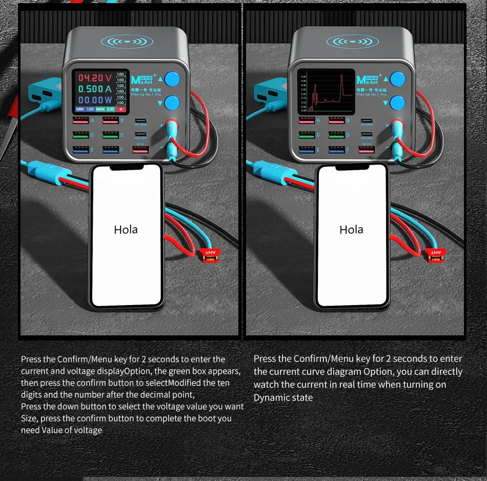 Multi-function Dianba NO.1 Pro 200W 20V 5A PD QC3.0 Fast Wireless Charger 8 Port USB Type C Mobile Phone Charger Desktop Hub