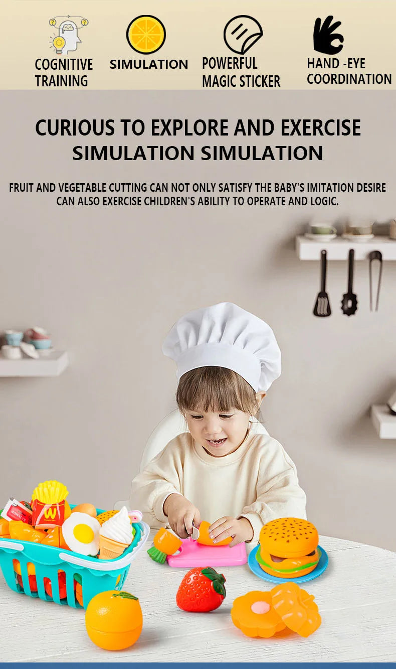 Fruit Cutting Set Children's Play House Toy Kitchen Vegetable Baby Can Cut Vegetables Boys and Girls Cutting Toys Gift