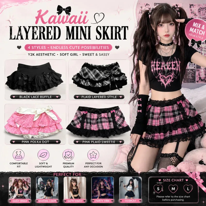 Y2K Sexy Low Waist Mini Skirt Women Leopard Print Lace Ruffle