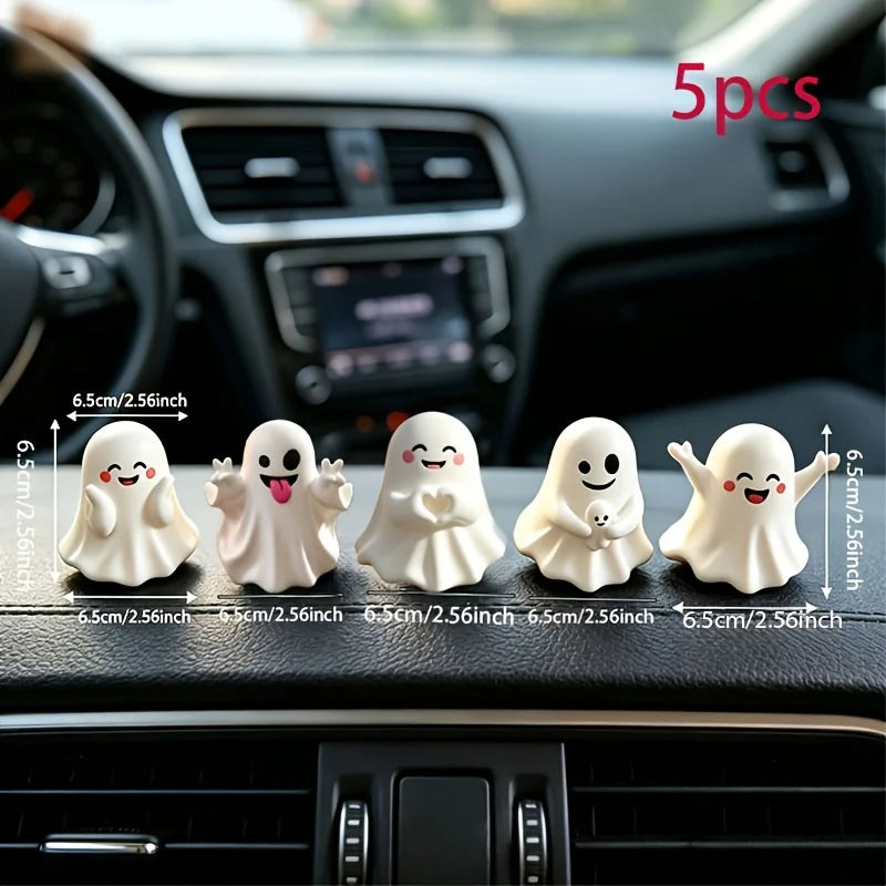 Cartoon Mini Ghost Resin Ornament Halloween Desktop Decoration Small Statues Party Atmosphere Creative Ornament